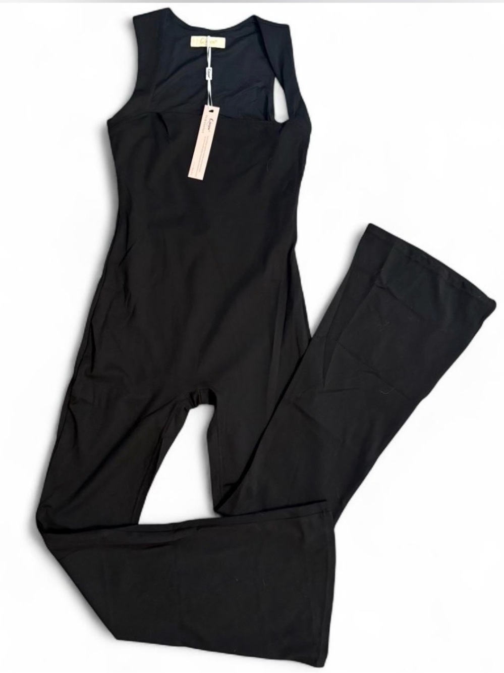 NWT Womens Sexy Square Neck  Sleeveless Full Length Jumpsuit M